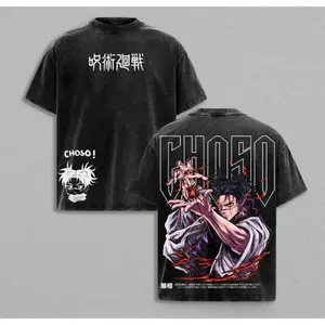 Choso Jujutsu Kaisen Anime Washed T-Shirt | Vintage Streetwear Graphic Tee with Blood Manipulation Art | Heavy Cotton Manga Top | Cool Gift for Anime & JJK Fans Jujutsu Kaisen Anime Merchandise
