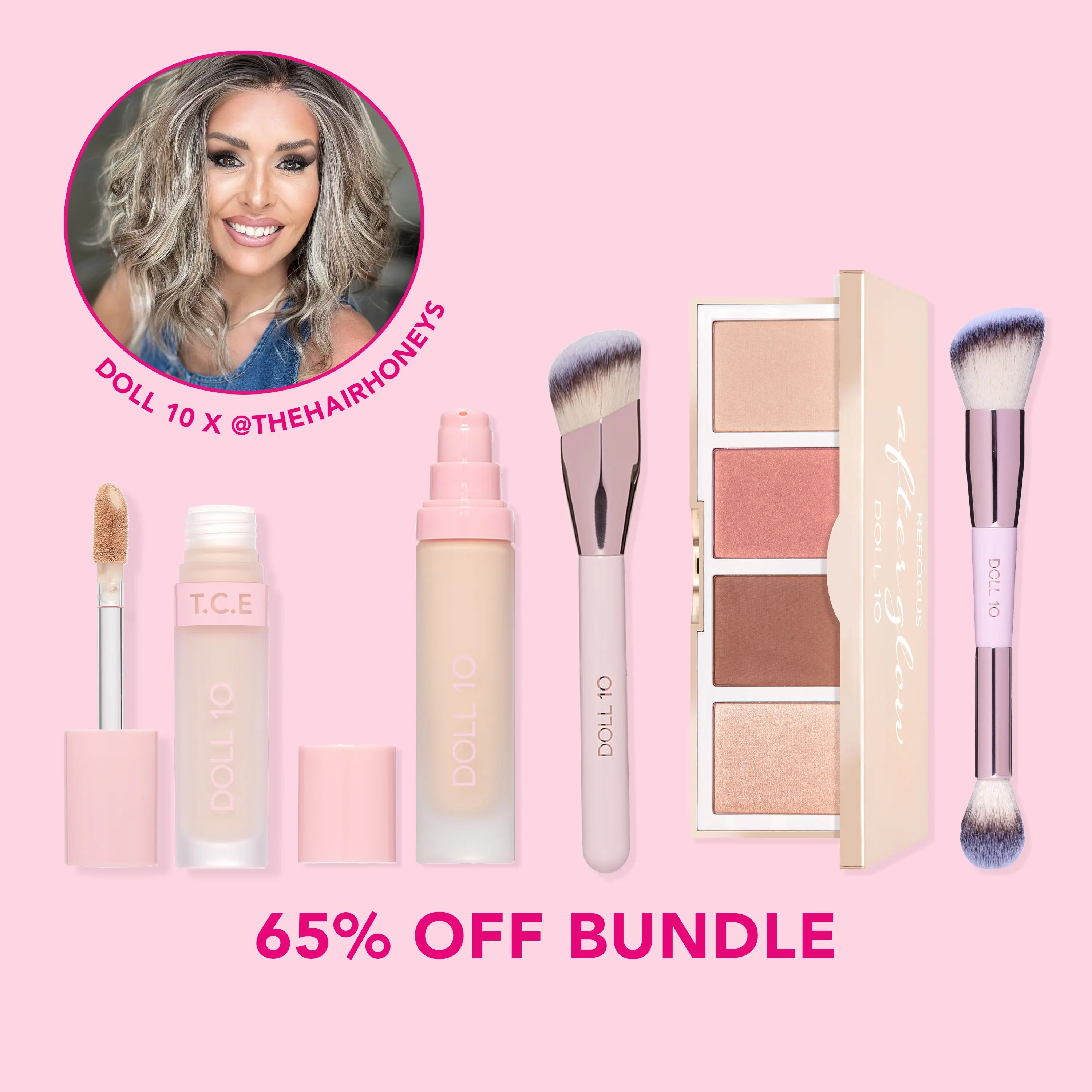 Crystal's Flawless Five | TCE Foundation, TCE Concealer, Refocus Afterglow Face Palette, Brushes