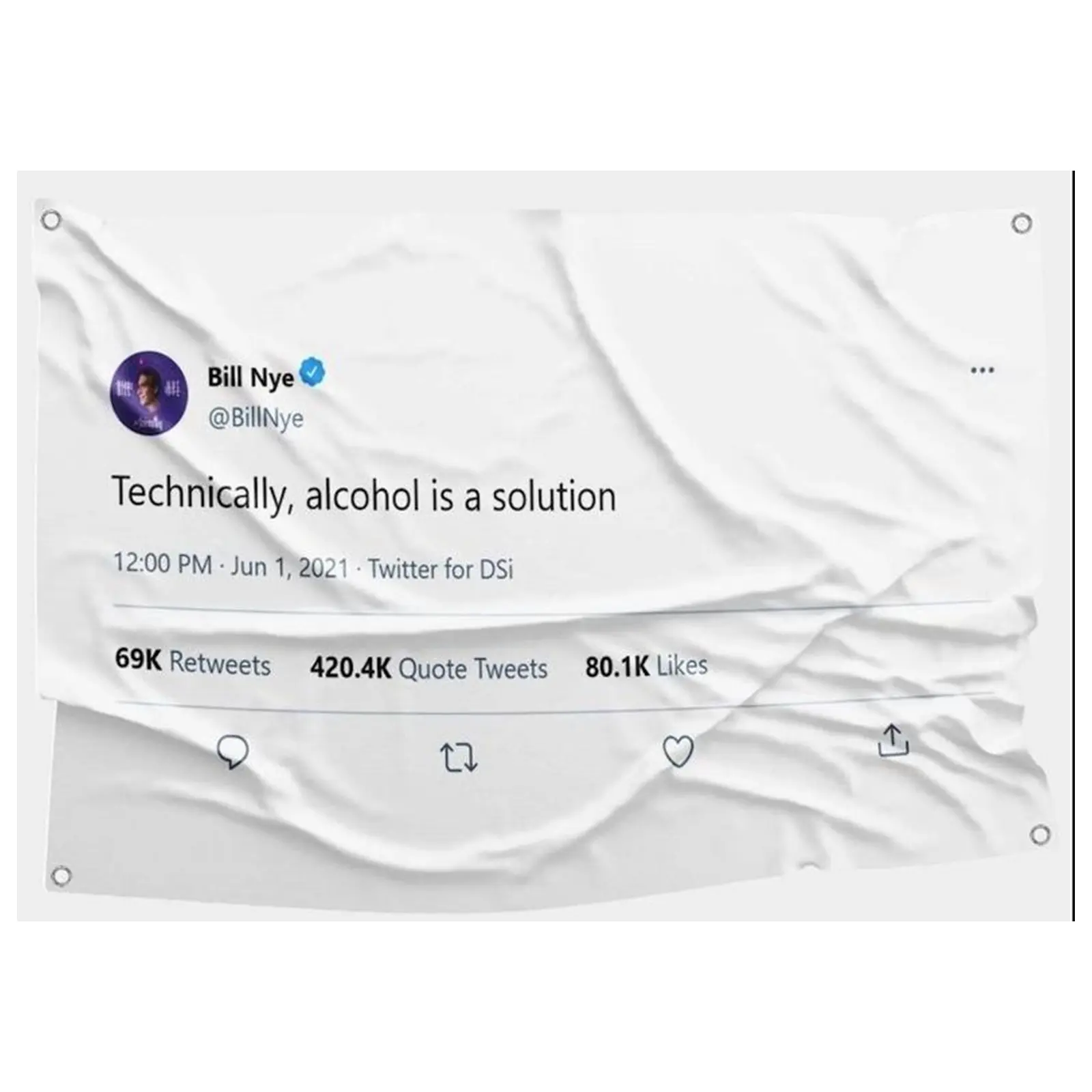 3x5ft Alcohol Quote Tapestry, Humorous "Technically, Alcohol is A Solution" Slogan Home Decor Wall Art, Indoor Use Home Supplies, Indoors, Wall Decor, Text