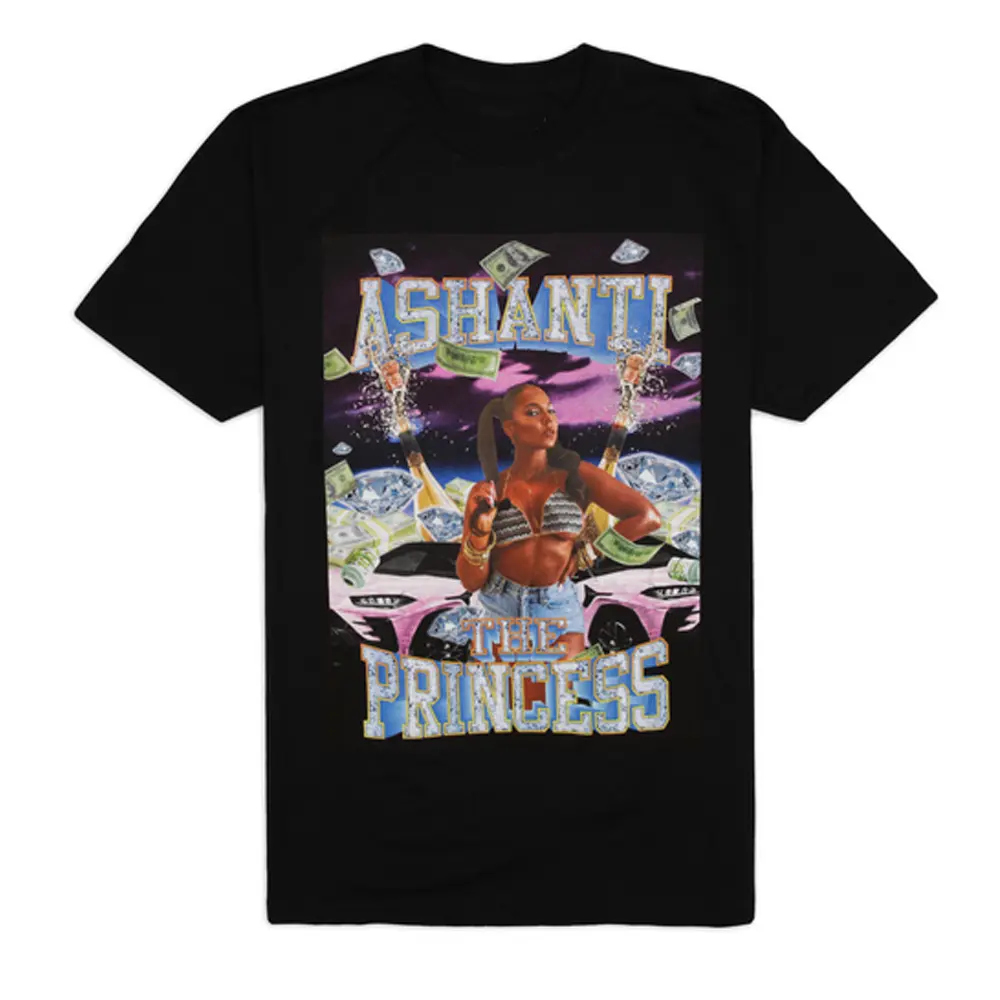 Unisex Graphic T-Shirt, Ashanti Princess Cotton Print Top, Casual Round Neck Shortsleeve Streetwear, Menswear, 5Xl, Basic, Fitted, All Seasons, Machine Wash, S, 3Xl, 4Xl, Crew Neck, Digital Print, Machine Washable, S To 5Xl, Tshirt