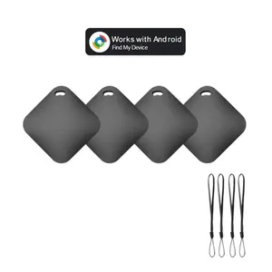 Android Tracker Set Includes 4, Bluetooth-compatible Item Tracker with Compact Size for Luggage Wallet Keys Bags, Compatible with Apple Find APP, Comprehensive Compatibility, Replaceable Batteries