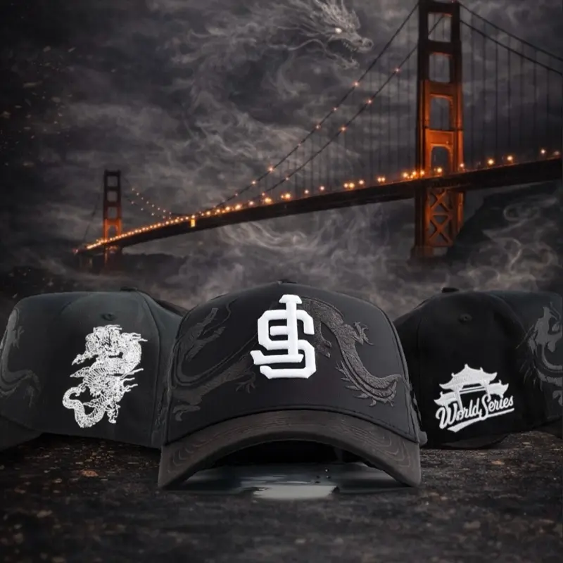 Custom Dragon Upsidedown San Francisco Snapback Premium Suede Silk Interior Hat with Unique Design
