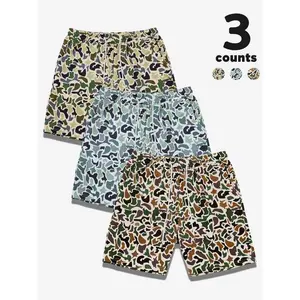 Men's Camo Print Shorts, Regular Fit Casual Street Shorts for Summer, Men's Bottoms for Daily WearGiftGift