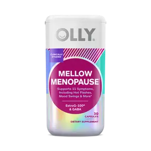 OLLY Mellow Menopause 30 Capsules 1-Month Supply EstroG-100 & GABA Hormone-Free Support for Hot Flashes Night Sweats & More