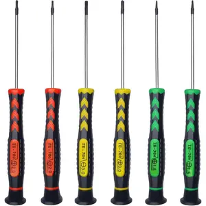 Screwdriver SET OF 6 - Magnetic Flathead and Phillips With NON-SKID Handle in Different SIZES / COLORS - Professional Repair Tool Kit For Electronics/ iPhone/ PC/ Jewelry/ Watch/ Eyeglass,summervibes