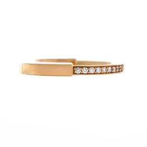 Pre-owned Tiffany & Co. Lock Ring 18K Rose Gold with Diamonds by Rebag