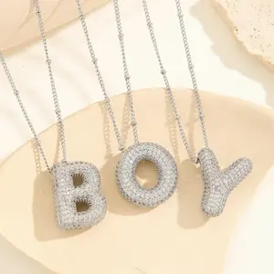 Personalized Bubble Letter Necklace for Women - Customizable with Your Name