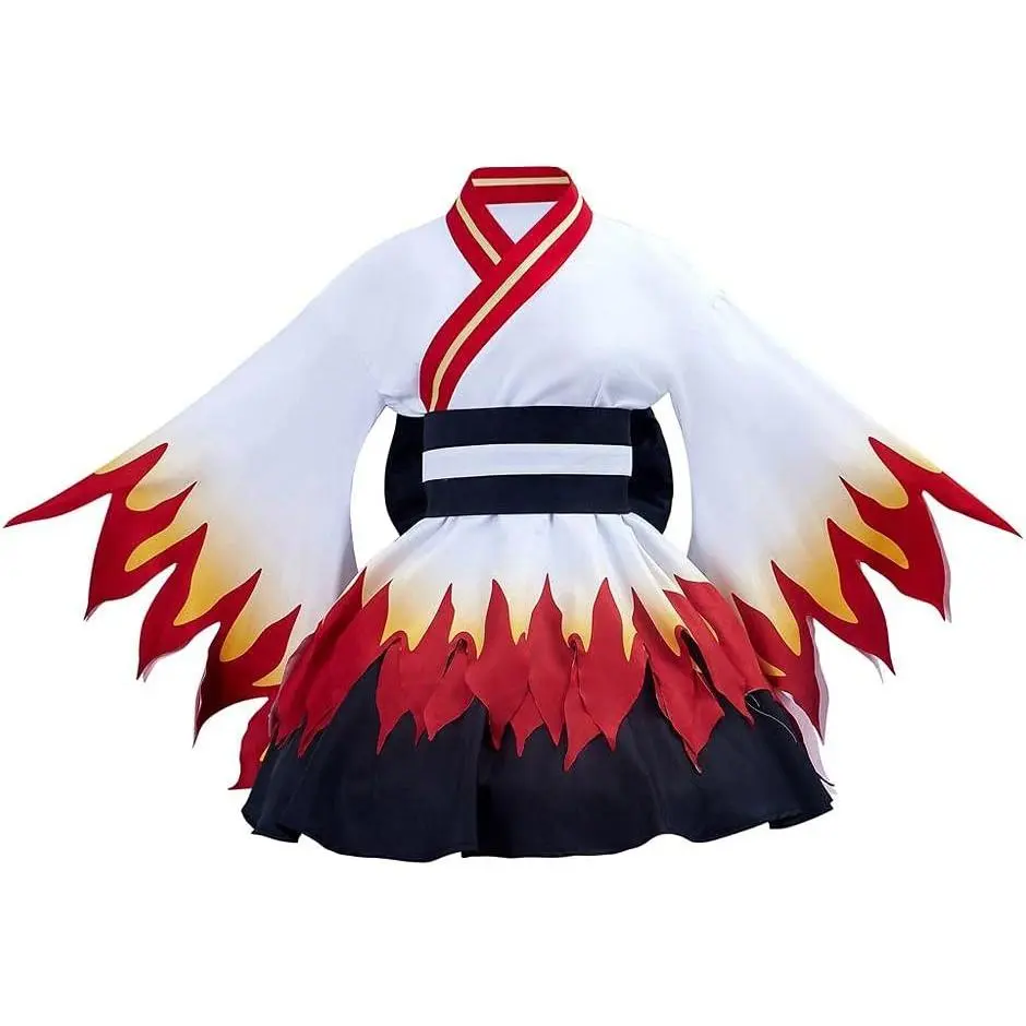 Rengoku Kyoujurou Cosplay Costume Japanese Anime Lolita Kimono Maid Cosplay Uniform Dress Outfit Adult