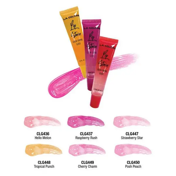Sheer Lip Stain & Gloss, Long-Lasting Hydrating Cosmetic with a Glossy Finish, Lightweight Vegan & Cruelty-Free Formula, Tropical Punch Scent, Glossy Lips, Moisturizer, Hydration