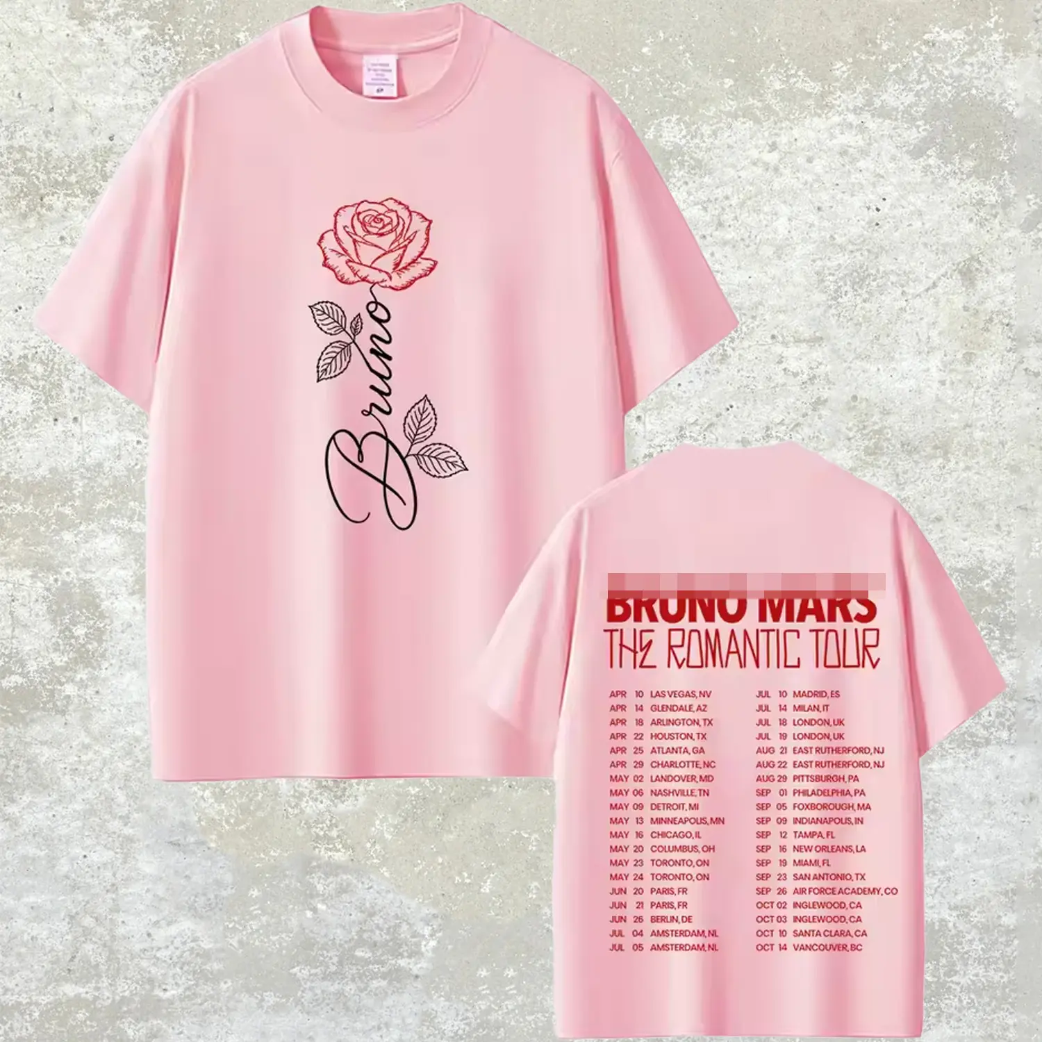 Bruno "The Romantic" Tour Tee #4, Mars 2026 New Album Music T-shirt, Romantic Tour Merch, Unisex Y2K Cotton Tee, Mars Music Top, Graphic Tees, Concert Outfits