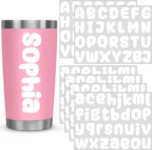 Pcs UV DTF Cup Wrap Letters Custom Transfer Letter Stickers Personalized Vinyl Name Decals for Tumbler Glass Cups Laptop Water Bottle Car Notebooks Window DIY Crafts