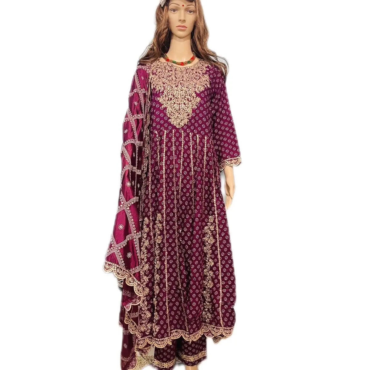 3 piece Pakistani cotton Anarkali kurti set, Nepali/Indian/Pakistani ethnic wear ( Final Sale NO RETURN / REFUND )