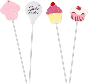 4 Pcs Cake Tester, Stainless Steel Cake Testing Needles Reusable Cake Probe Cake Skewer Needles for Kitchen Home Baking Tools Stocking Stuffers Christmas Gifts for Bakers