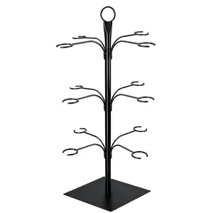 【More space Less clinking】Cup Stand Holds 12 Glasses Cocktail Tree Stand Tower- Everyday Cup Storage Rack Bar Display for Parties/Wedding Glass cup Holder