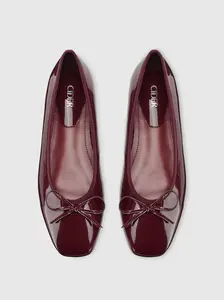 Bowknot Decor Square Toe Ballet Mary Jane Flats