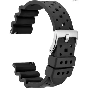 2026 New 20mm Ventilated Watch Band for Men, FKM Rubber, Quick-Release Fluororubber Watch Strap (20/22/24mm)