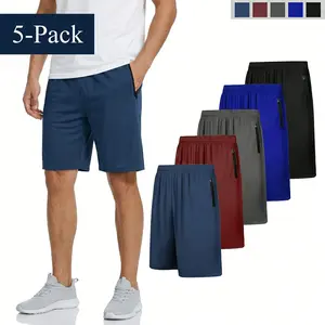 Men's 5-Pack Active Sport Shorts - Quick Dry Breathable Lightweight Gym Running Basketball Workout Shorts for Summer & Training men