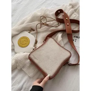 Women's Cute Toast Bread & Egg Shaped Crossbody Bags, 2 Counts/set Casual Trendy Novelty Bag Set, Fashionable Versatile Commuting Bags for Women & Girls