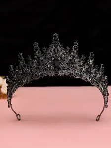 Elegant Alloy Hollow Out Floral Rhinestone Crown, Bridal Luxurious Princess Style, Perfect for Weddings, Parties, Photoshoots, Evening Events