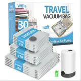 15/30 Pack Vacuum Storage Bags with Rechargeable Electric Air Pump, Travel Compression Bags for Luggage, Space Saving Closet Organizer for Home and Dorm Organiser saver bag