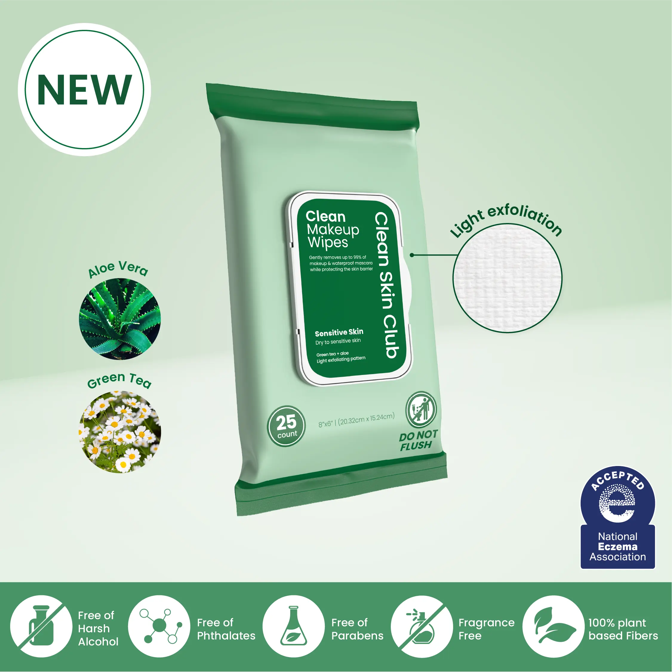 Clean Makeup Wipes Sensitive Skin 25ct: Ultra-Gentle, Non-Irritating Removal for Dry to Sensitive Skin