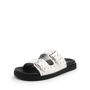 DREAM PAIRS Women's Casual Open Toe Comfortable Arch Support Flat Strappy Slide birks Summer Sandals slippers Flipflop Walking Shoes