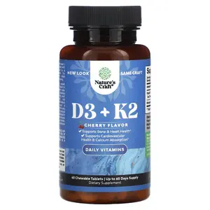 Nature's Craft D3 +K2, Cherry, 60 Chewable Tablets