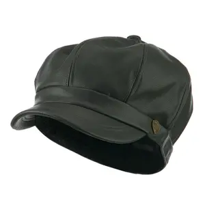 Faux Leather Spitfire Hat