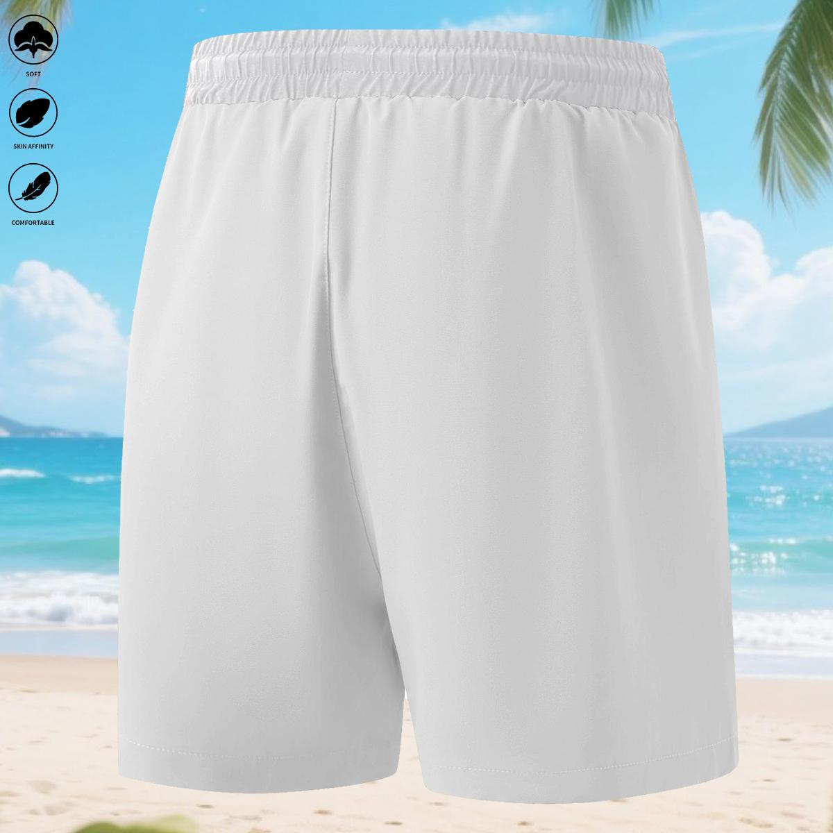 Men’s casual minimalist comfortable shorts with letter print pockets and drawstring; quick-dry, elastic waistband shorts for summer outdoor fitness—ideal for gym workouts and training.