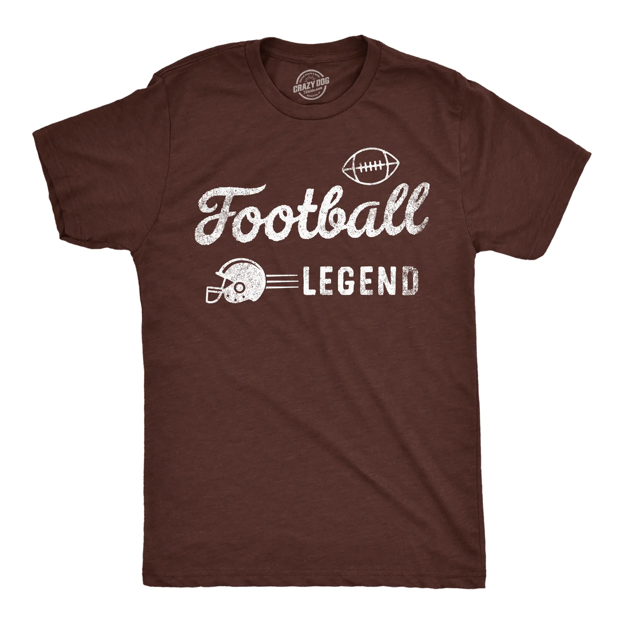 Mens Football Legend Funny T Shirts Sarcastic Sports Graphic Tee for Men Mens Funny T Shirts Cool Vintage Fashion T-Shirt Gift Classic Menswear Sarcastic Apparel for Men Funny Football Short Sleeve Novelty Tees Brown -