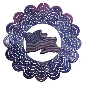 Kaleidoscope American Flag Wind Spinner