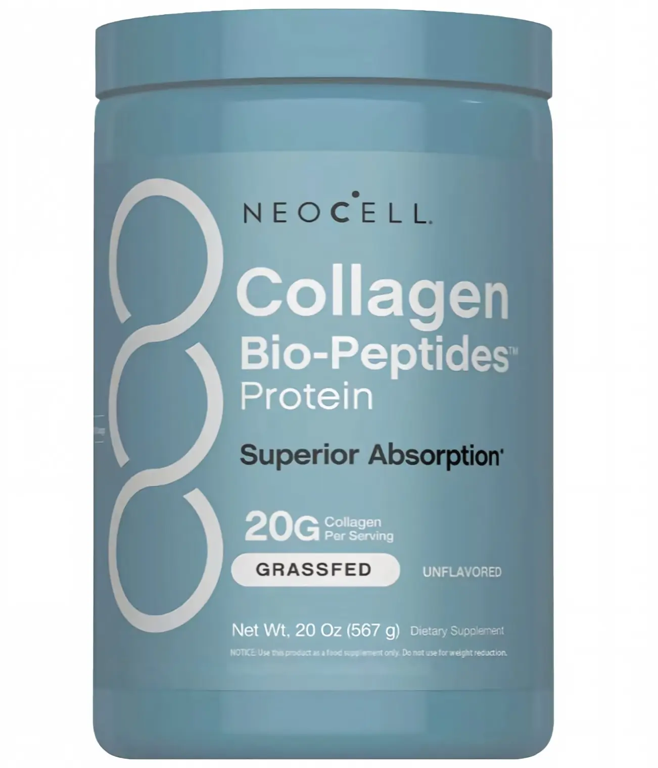 NeoCell Collagen Bio-Peptides Powder - 20oz - Superior Absorption - Grassfed Protein Supplement - Advanced with 18 Essential Amino Acids