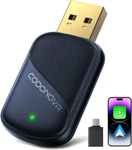 2026 Newly Upgraded Bluetooth Wireless CarPlay Adapter for Apple iPhone - Wired to Wireless Converter, 5GHz WiFi Zero-Lag Dongle, Stable Auto-Connect, Gold-Plated USB-A/C for All Wired CarPlay Cars 2016+, Plug & Play