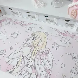 Kawaii Ins Style Pink Anime Mouse Pad Large Waterproof and Anti Slip Dining Table Mat Office Student Cute Computer Keyboard Mat