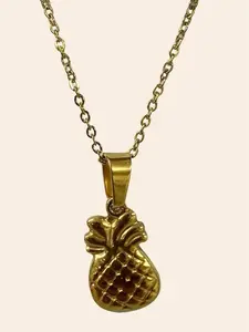 Gold Stainless steel Minimalist Dainty delicate Pineapple necklace with giftbox - Cadena Acero inoxidable de piña en caja de regalo