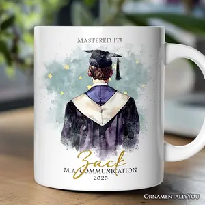 Male Graduation Personalized Mug, Student Custom Gift with Name