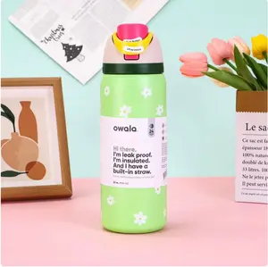 Owala Vacuum Insulated Sports Water Bottle 32oz with Built-in Straw Leak Proof Insulated Design for Easy Sipping