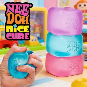 NeeDoh Nice Cube Fidget Toy - Soft Squishies, Satisfying Squeeze Item in Assorted Colors - ADHD Gifts for Women, Girl Toy, Anxiety Fidgets, Fun Stocking Stuffers - Collectible Sensory Item