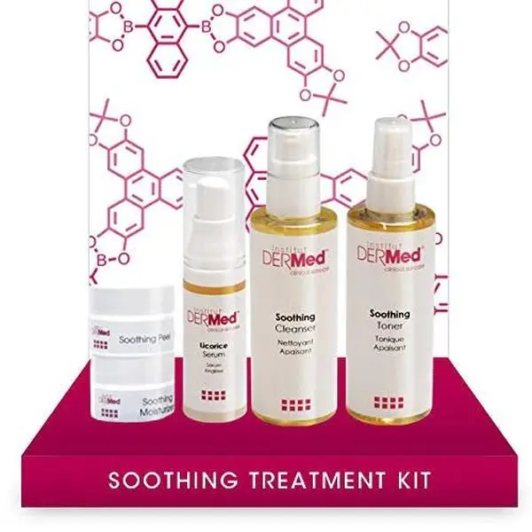 DERMed Skincare 4-Step Soothing Treatment Kit - Calming and Hydrating Face Repair for Sensitive Skin, Travel Size, 4 Steps Kit, See Website, Unisex, Travel Toiletries, None, Hydrate, Skin Repair, Travel Kit Essential, Calms Hydrates
