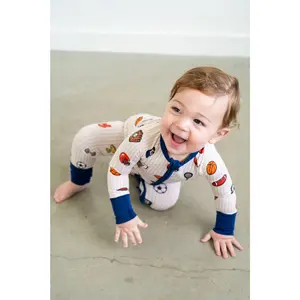 Vintage Varsity Sports | Zippy | Bamboo convertible romper pajama set | Breathable, moisture-resistant, thermo-regulating
