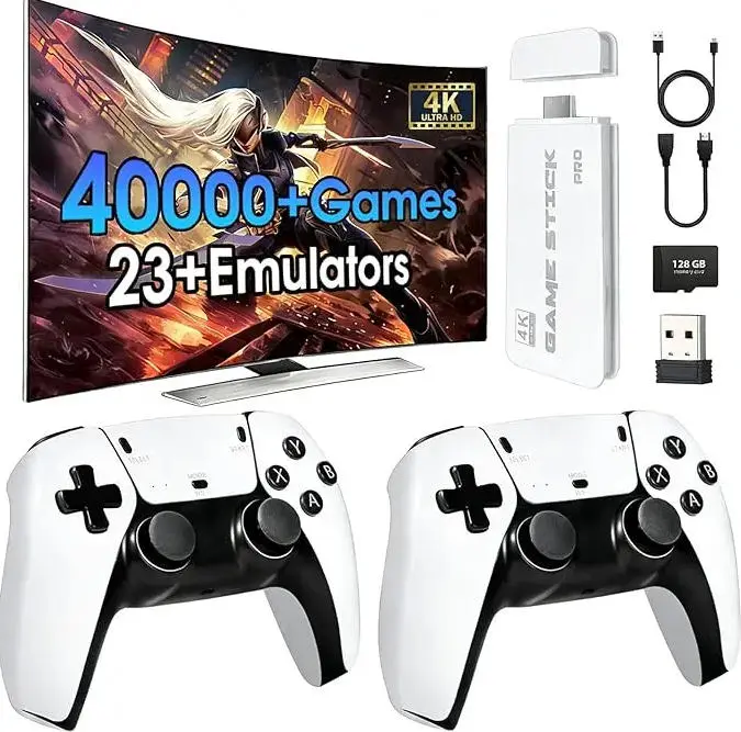 Brand new upgraded model Retro Game Stick with 40,000+ Games 23 Emulators 4K HDMI Output Plug and Play Wireless Controller for TV Monitor Video Gamepad Console Best Birthday Gift