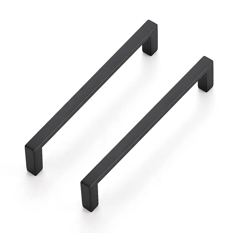 Ravinte Matte Black Slim Cabinet Handles Drawer Pulls Kitchen Drawer Handles Square Hardware Cupboard Pulls
