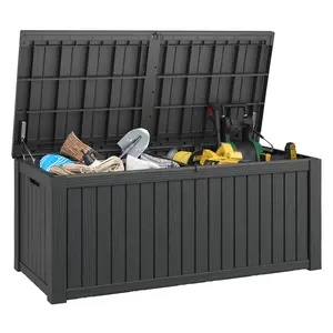 [Mother's Day gift]180/230/260-gallon large outdoor storage bins, ideal for storing patio furniture and gardening tools; waterproof design; can also be used as a table or seat Summervibes