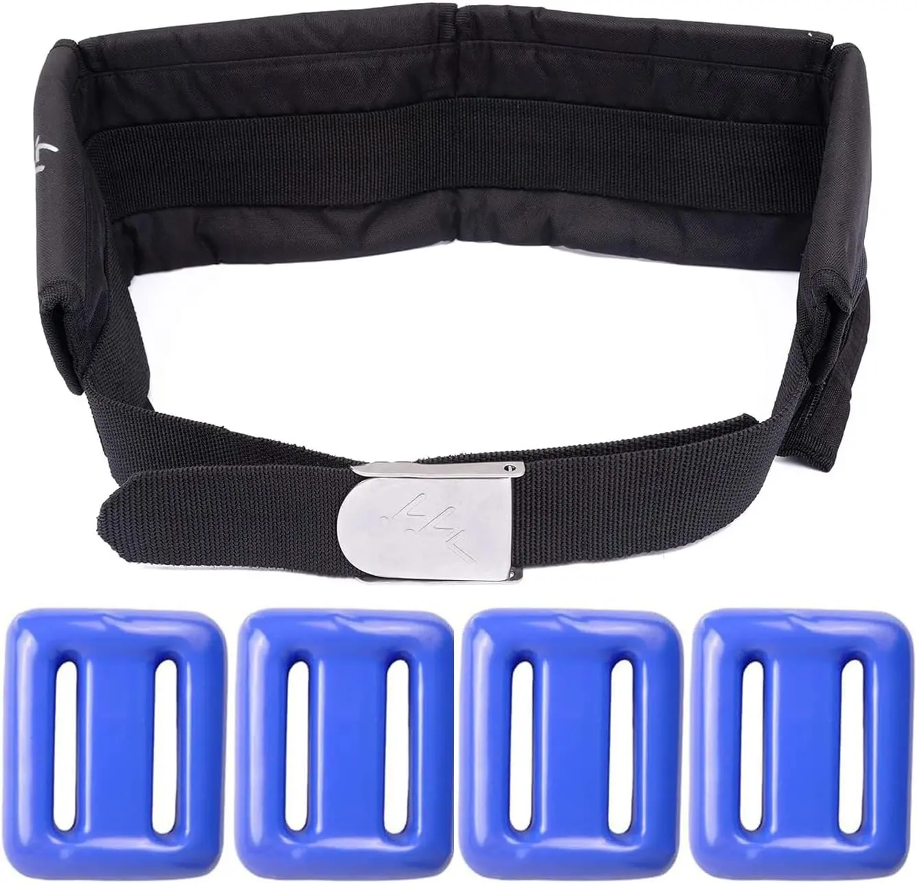Vinyl Coated Diving Weights-4pcs 1.1-4.4 lbs Dive Weights with 4 Pocket Scuba Weight Belt with Quick Release Buckle,Used for Freediving, Spearfishing & Scuba Diving-Fit for Waist 32" to 52"