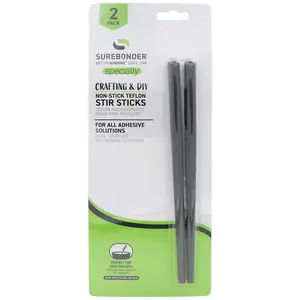 Surebonder Non-Stick Black Teflon Stir Sticks for Hot Glue Skillet Pots, Stir and Apply Hot Glue - 2 Pack