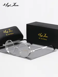 1 Piece Hyjex Unisex Round Full Frame Metal and Plastic Glasses Petite frame shape