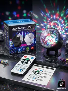 Sound-Activated Disco Party Lights DJ Stage Lighting with Remote, Strobe Ball Light for Home Dance, Birthday, Karaoke, Halloween, Christmas, New Year Decor
