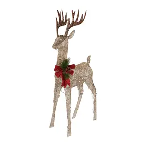 Northlight 48" LED Champagne Deer Outdoor Chris tmas Decoratio