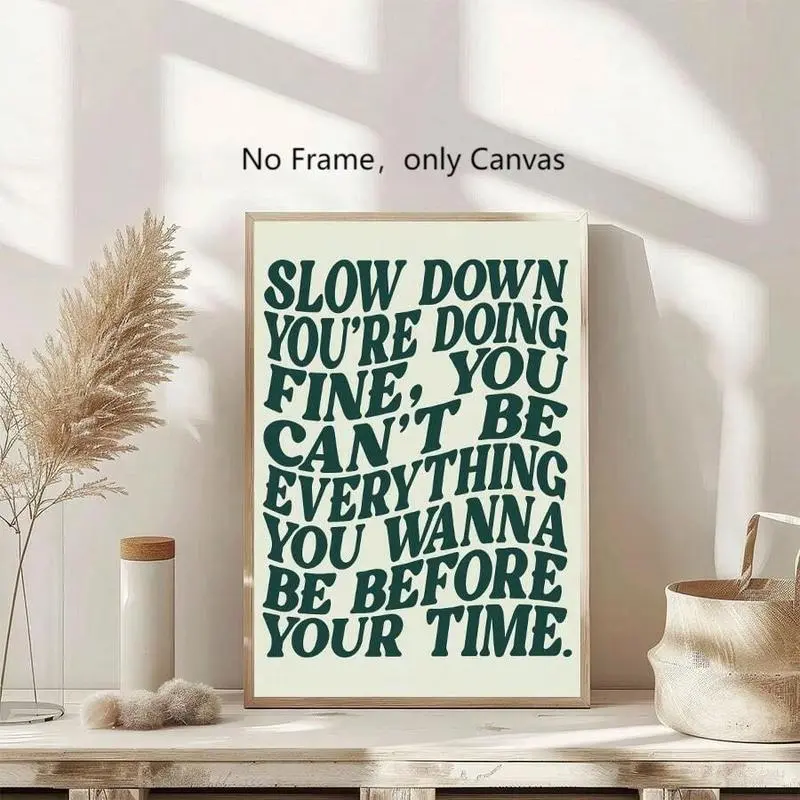 Unframed Letter Pattern Canvas Print - 1-Count Letter & Slogan Decorative Wall Art, Bordered Modern Home Decor Trend, 24x36/27x40 Posters & Prints for Living Room, Home Office