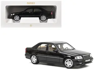 1993 Mercedes-Benz C36 AMG Black Metallic 1/18 Diecast Model Car by Norev